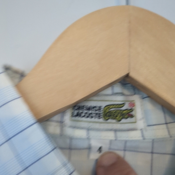 Lacoste Shirt Mens XL Blue Check Quiet Luxury Golf Preppy Business - Picture 3 of 6